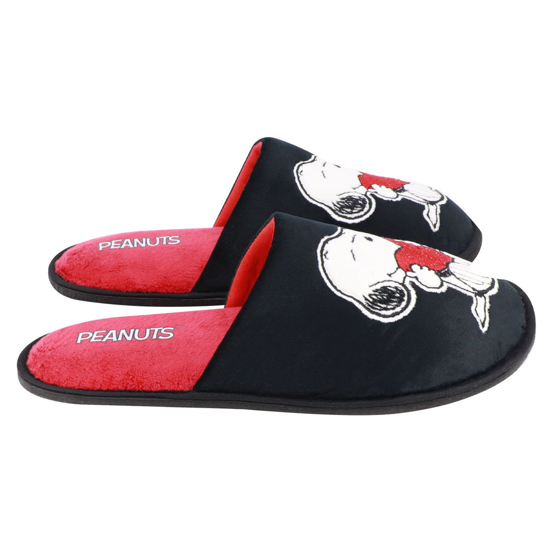 Pantuflas Snoopy Peanuts Corazón Para Caballero Color Negro – Arra